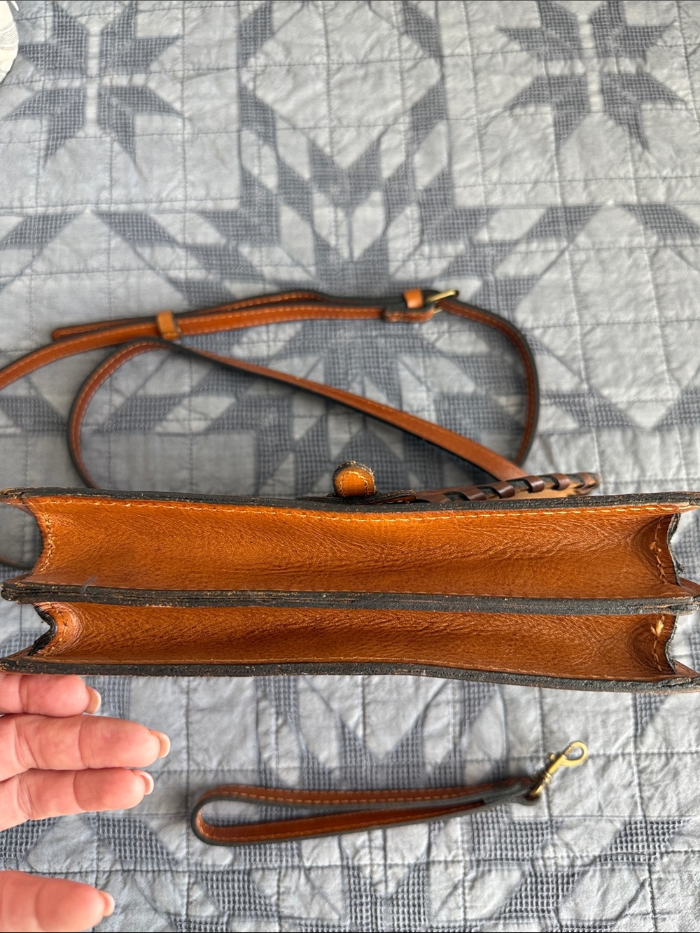 Patricia Nash Tooled Leather Crossbody/Clutch Bag - Cognac - Picture 4 of 8